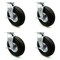 Service Caster 10 Inch Black Pneumatic Wheel Swivel Casters with Brakes Set SCC-100S3504-PNB-TLB-4 - alternate 1